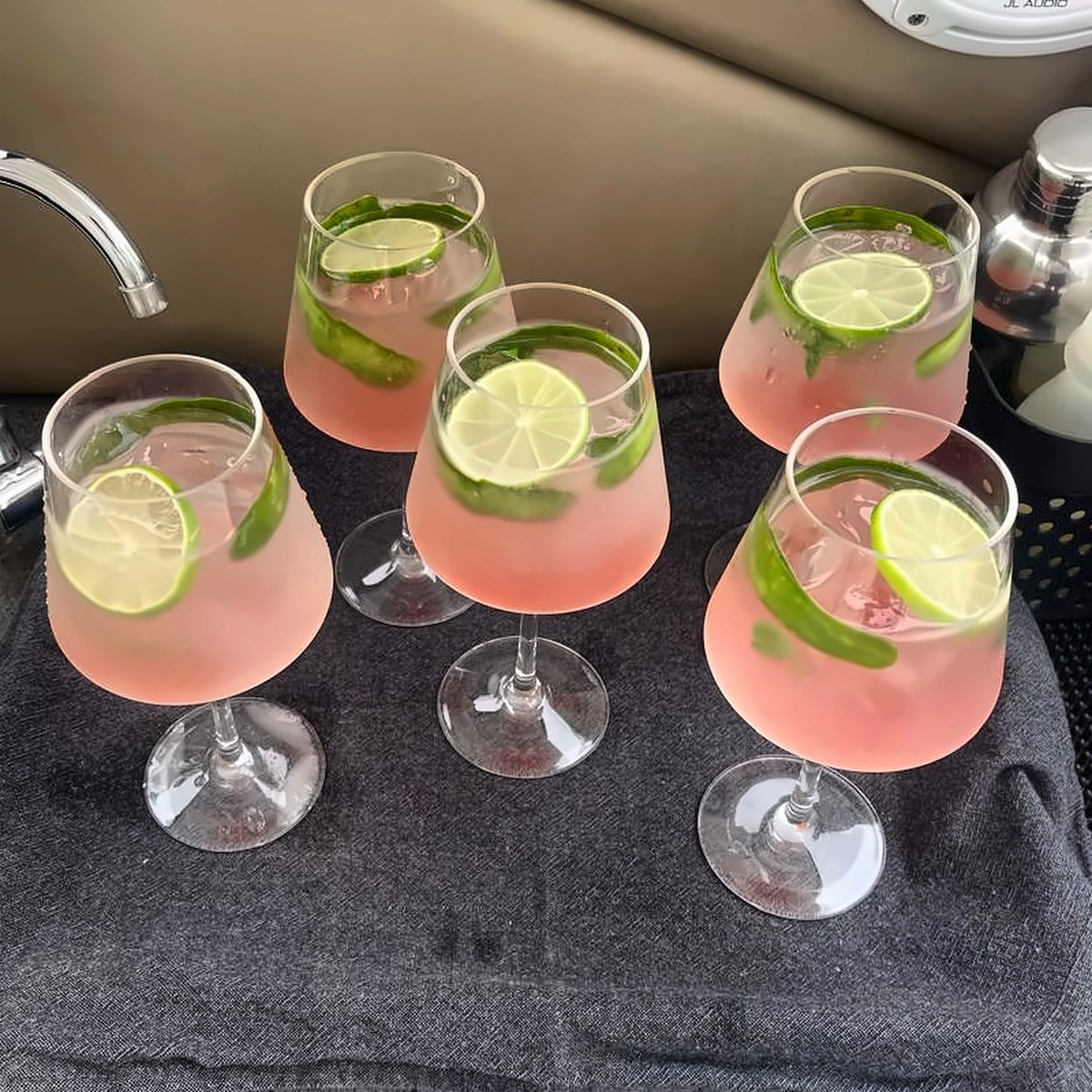 Open bar cocktails served on a private yacht